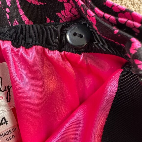 Milly Minis Girls Skirt Hot Pink Lace Print Overlay Adjustable Waist Pleated - Picture 5 of 7